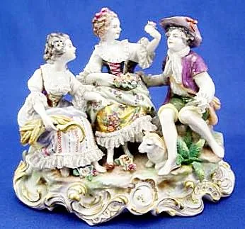 VOLKSTEDT GERMAN PORCELAIN FIGURAL GROUP